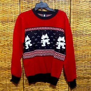 New in package Monstercat red black white Xmas  Long Sleeve sweater S